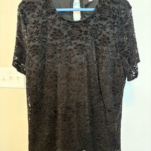 Elegant Fully Lined Black Lace Top by Teddi Rose XXL